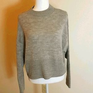 Express tan Sparkle High crew neck sweater